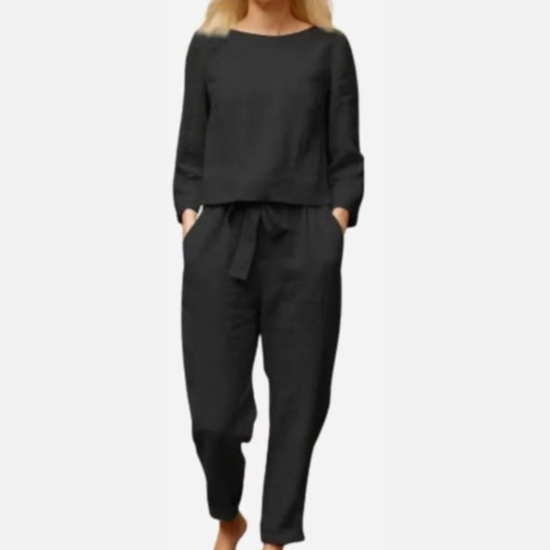 ELENA | Effortless Monochrome Cotton-Linen Set