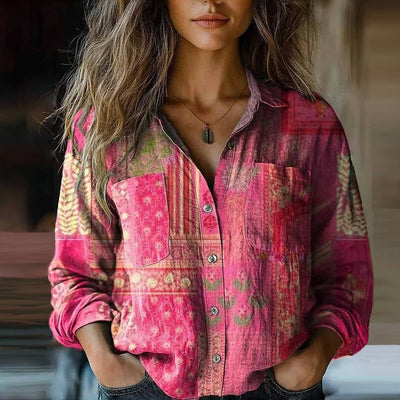 Natalie™ Printed Vintage Blouse